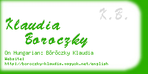 klaudia boroczky business card